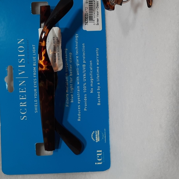 Screen Vision ClassicTort Brown By ICU EYEWEAR Filters Blue Light (READ) 2 pairs - Picture 6 of 10